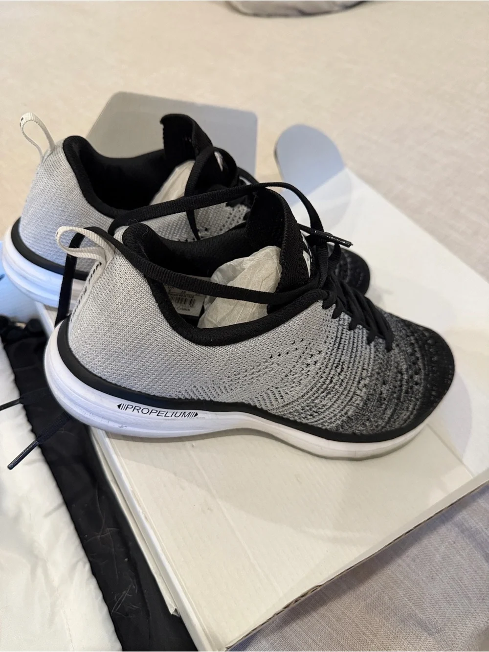 APL Womens TechLoom Pro Shoe Athletic Sneakers. Black, Grey & White .